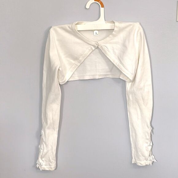 The Children’s Place | Girls White Cropped Knit Long Sleeve Swea… - Picture 1 of 10